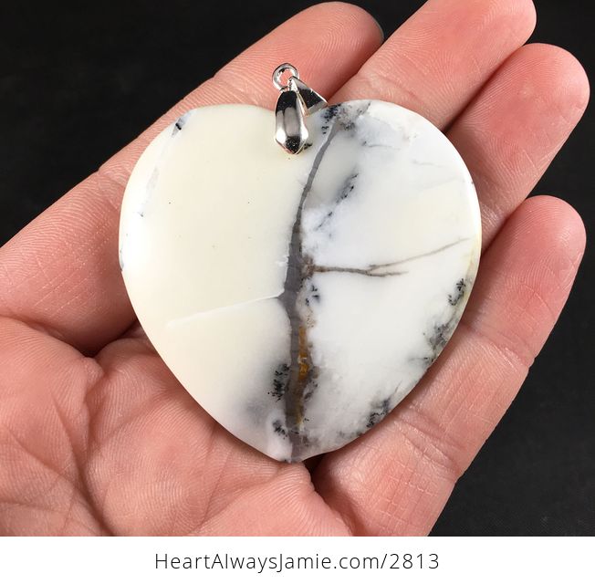 Stunning Heart Shaped African Dendrite Opal Stone Pendant - #TybIpJnZ8aI-1
