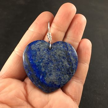 Stunning Heart Shaped Blue Lapis Lazuli Agate Stone Jewelry Pendant #vB2wWeIQknw