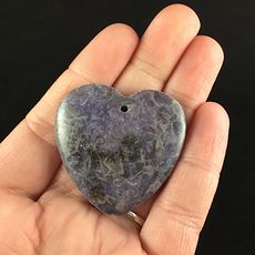 Stunning Heart Shaped Lepidolite Stone Jewelry Pendant #PLkoZe0GgYo