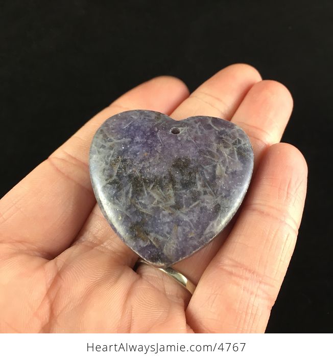 Stunning Heart Shaped Lepidolite Stone Jewelry Pendant - #PLkoZe0GgYo-2