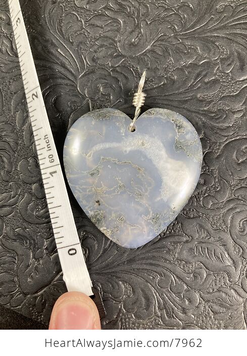 Stunning Heart Shaped Moss Agate Stone Jewelry Pendant - #0UyfYztFOSc-6