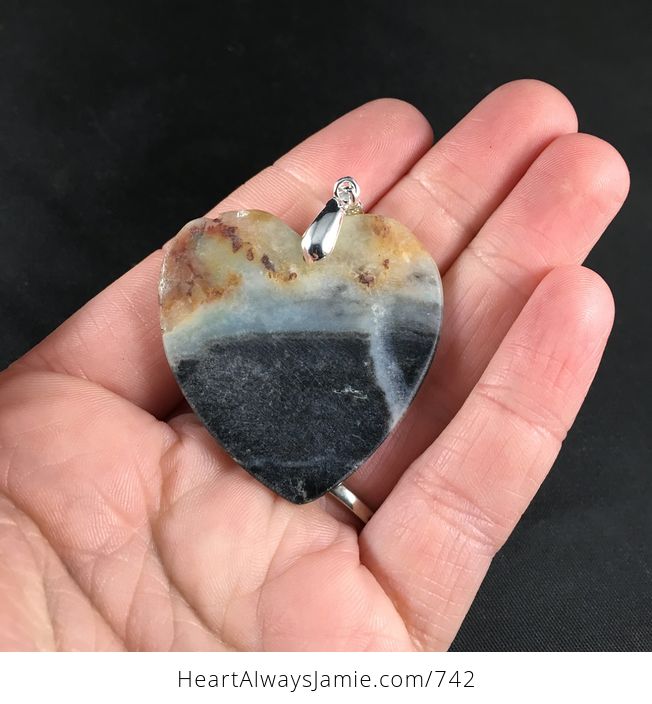 Stunning Heart Shaped Natural Amazonite Stone Pendant Necklace - #kcuNesv2f60-2