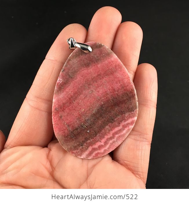 Stunning Large Brown and Pink Argentina Rhodochrosite Stone Pendant Necklace - #ZE5U7vfN3DI-2