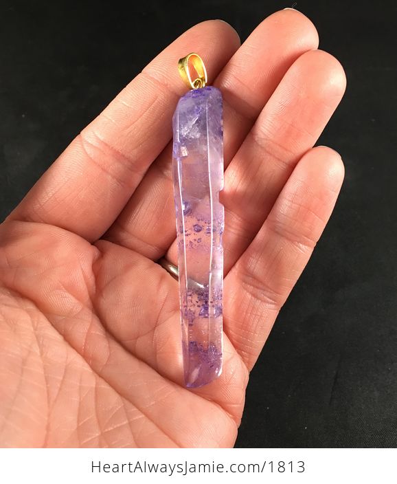 Stunning Large Purple Crystal Stone Pendant - #YjisQctuqh0-1