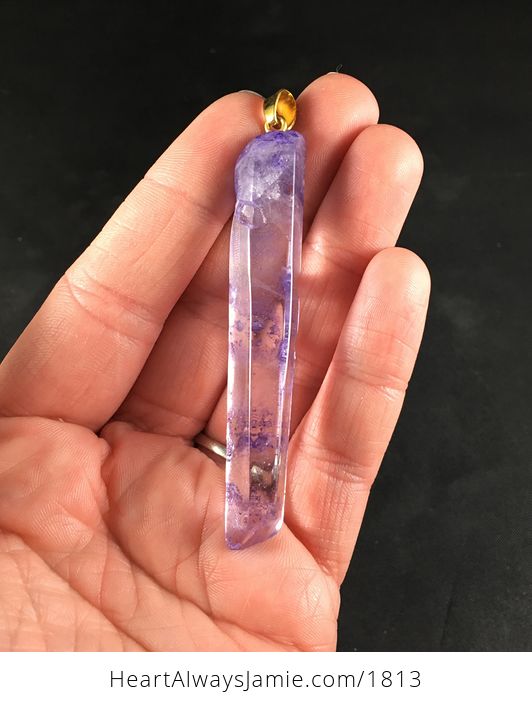 Stunning Large Purple Crystal Stone Pendant Necklace - #YjisQctuqh0-2