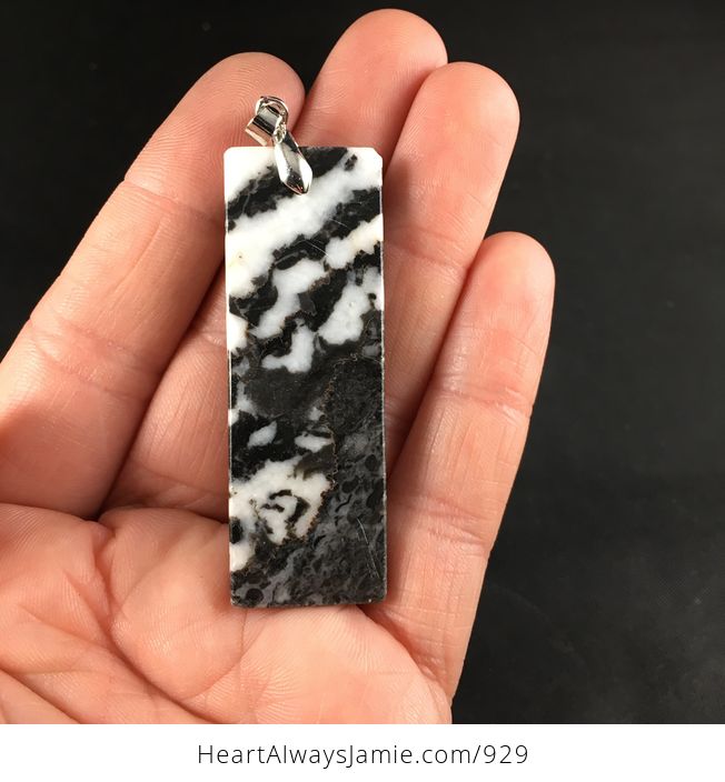 Stunning Long Zebra Jasper Stone Pendant Necklace - #pUasnF3N6Y4-2