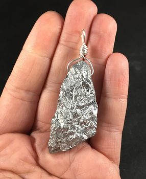 Stunning Metallic Silver Stone Pendant #nQjVZVU2bCw