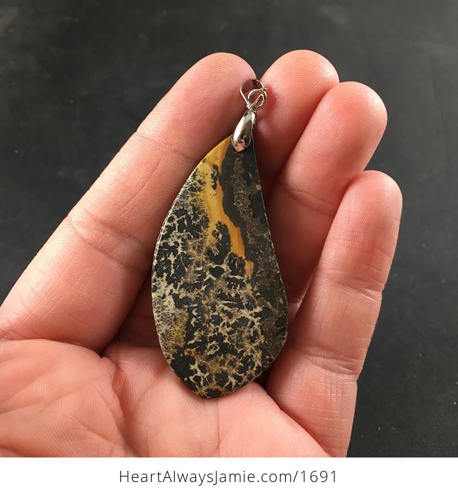 Stunning Natural Flower Jasper Stone Pendant Necklace - #2yCVOGPwLak-2