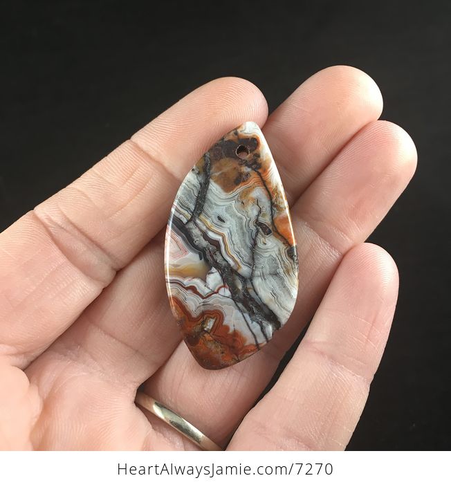 Stunning Natural Mexican Crazy Lace Agate Stone Jewelry Pendant - #uMpIxxBMNfY-5