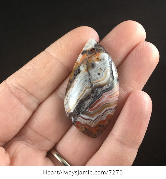 Stunning Natural Mexican Crazy Lace Agate Stone Jewelry Pendant - #uMpIxxBMNfY-1