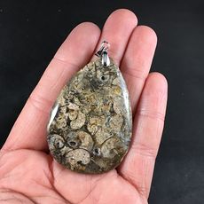 Stunning Natural Snail Fossil Stone Pendant #bYnVGC24gmw