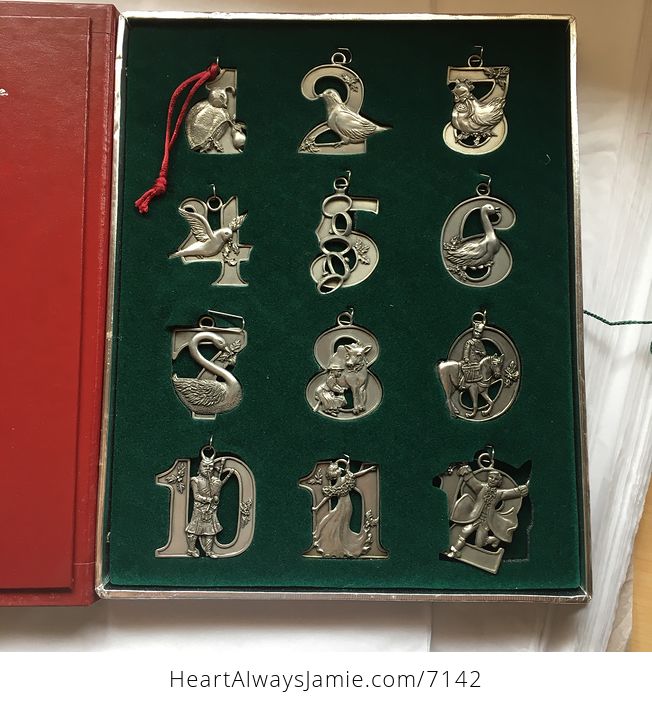 Stunning New and Unused Set of the Twelve Days of Christmas Ornaments Presented by Seagull Pewter from 1992 - #LfOkzNRbSAU-1