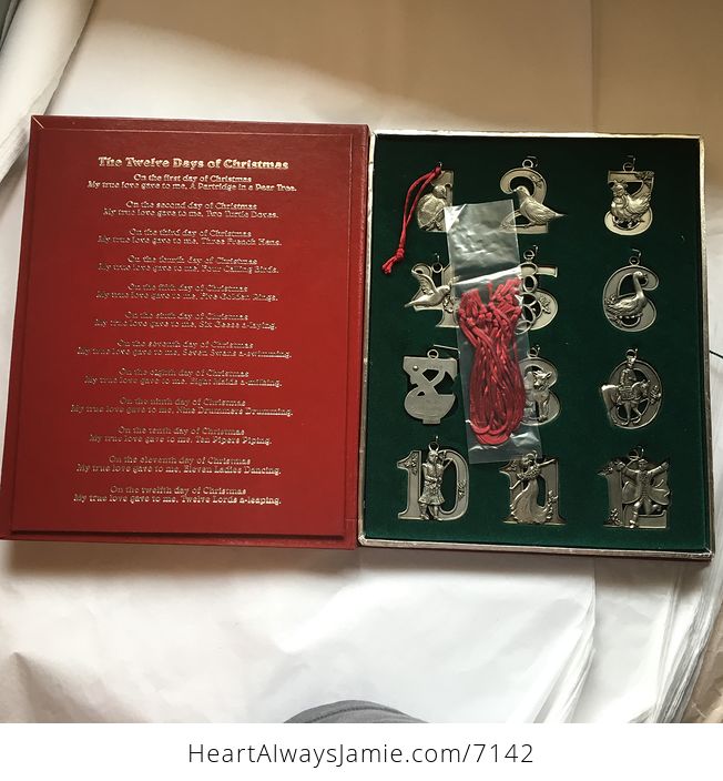 Stunning New and Unused Set of the Twelve Days of Christmas Ornaments Presented by Seagull Pewter from 1992 - #LfOkzNRbSAU-10