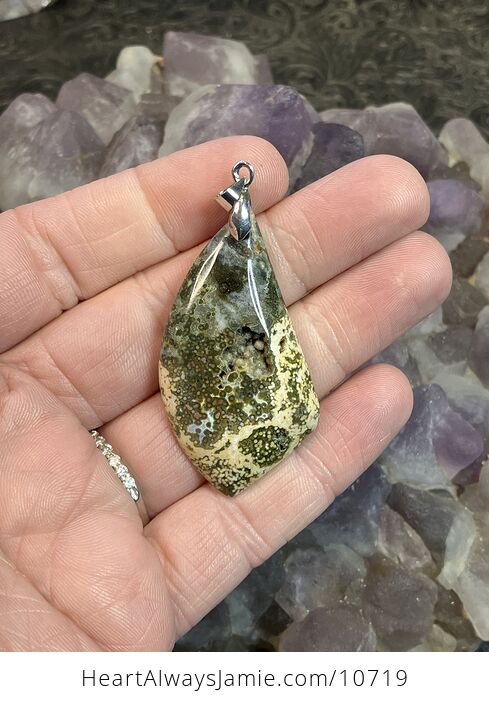 Stunning Ocean Jasper Stone Jewelry Pendant with Peek Inside - #Yej4CtYy4jQ-2