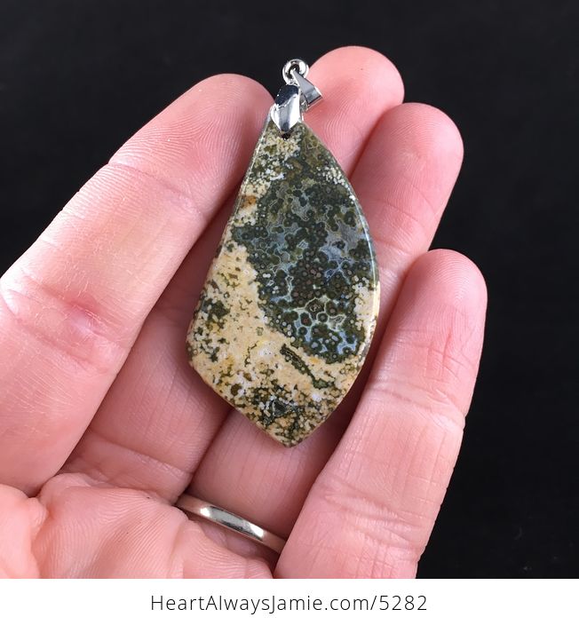 Stunning Ocean Jasper Stone Jewelry Pendant with Peek Inside - #xZyr9O2LByU-6