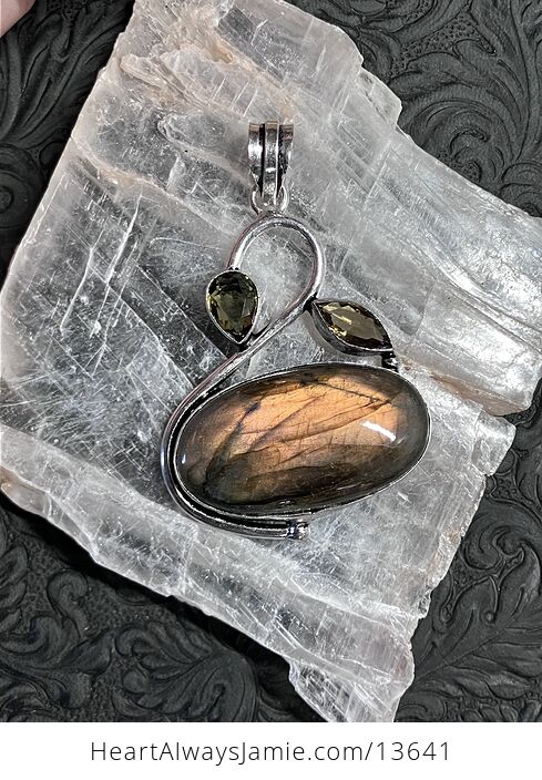 Stunning Orange Flash Labradorite Pendant Stone Crystal Jewelry - #FT2EvKwjaSs-2