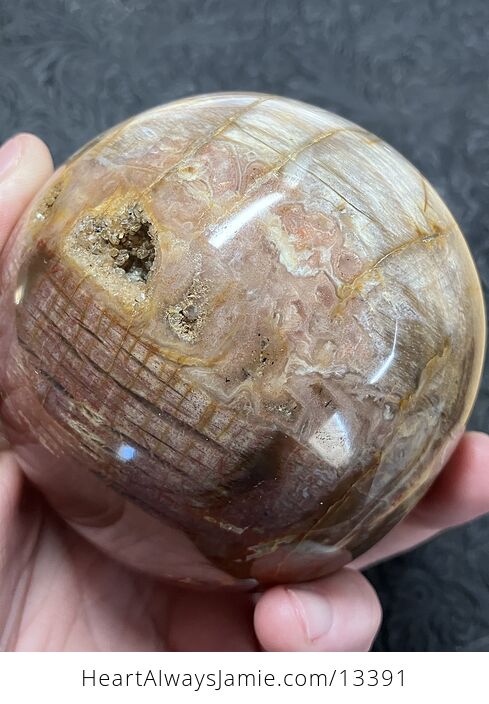 Stunning Petrified Wood Crystal Sphere - #e9es3Jqw0AU-2