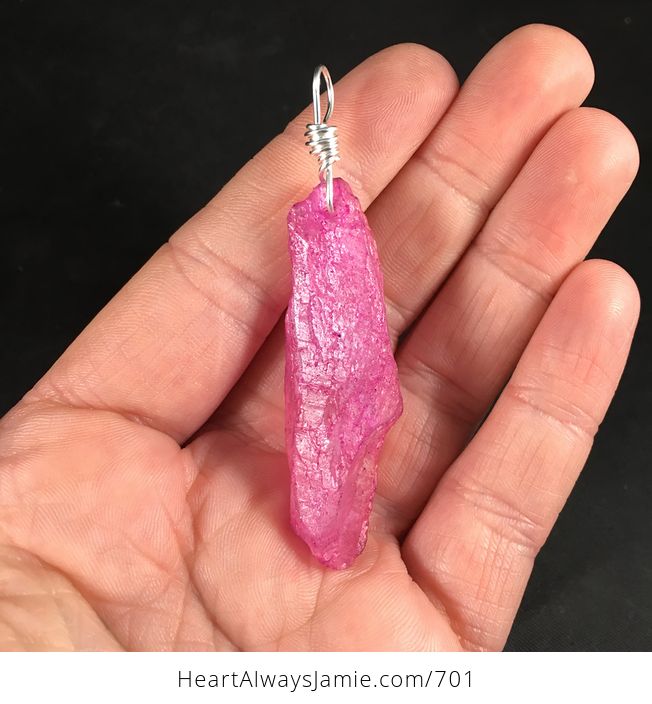 Stunning Pink Stone Pendant Necklace - #D31SwJTqkvg-3