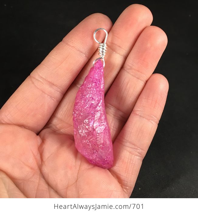 Stunning Pink Stone Pendant Necklace - #D31SwJTqkvg-2