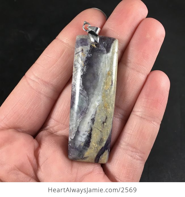 Stunning Rectangular Natural Fluorite Stone Pendant - #oDC8k2SeW7I-1