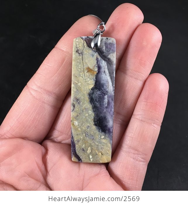 Stunning Rectangular Natural Fluorite Stone Pendant Necklace - #oDC8k2SeW7I-2