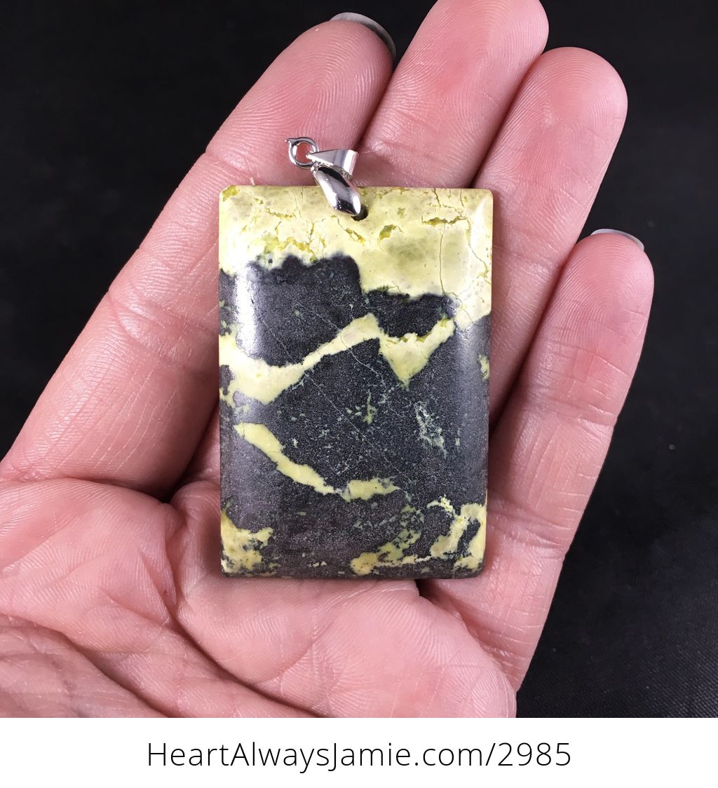 Stunning Rectangular Yellow and Black Natural African Turquoise Stone ...