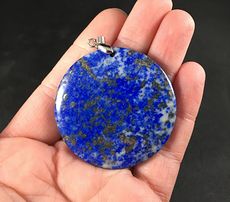 Stunning Round Blue and White Lapis Lazuli Stone Pendant #gKhKu2gS2JY