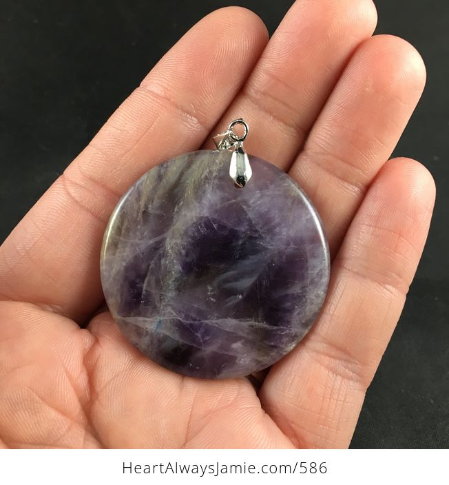 Stunning Round Purple Amethyst Stone Pendant - #kIKu4TAsUcs-1