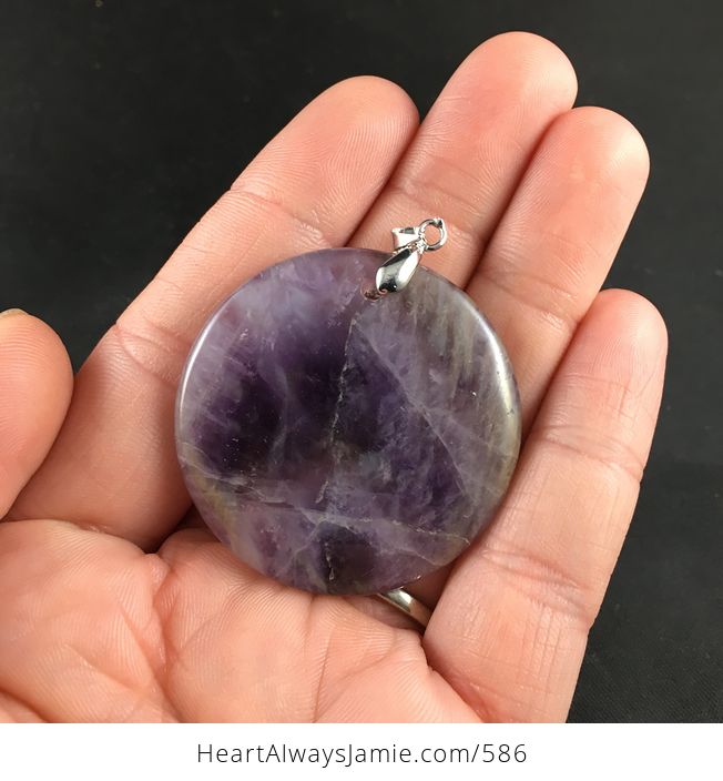Stunning Round Purple Amethyst Stone Pendant Necklace - #kIKu4TAsUcs-2
