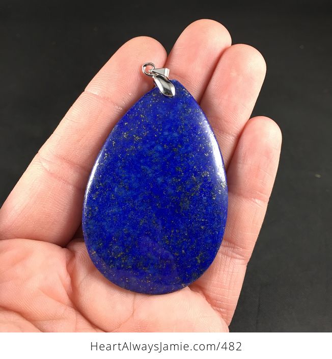 Stunning Sparkly and Dark Blue Lapis Lazuli Stone Pendant - #jFgnxKJeh3Y-1