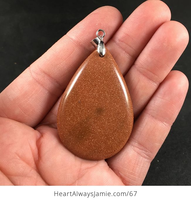 Stunning Sparkly Goldstone Pendant - #VY0yKLt5C7A-1