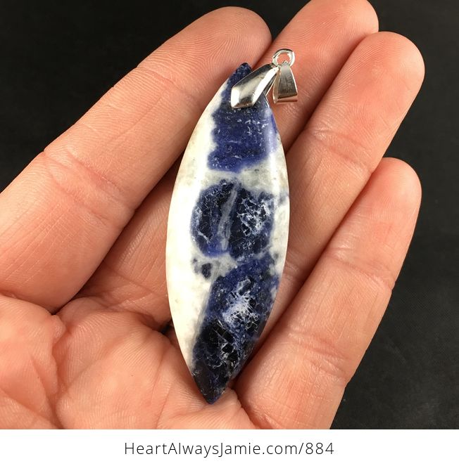 Stunning White and Blue Sodalite Stone Pendant - #IqdEmodxiE8-1
