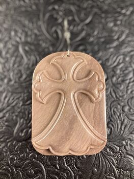 Succor Creek Picture Jasper Cross Stone Jewelry Pendant Mini Art Ornament #lr0mP62Y12o