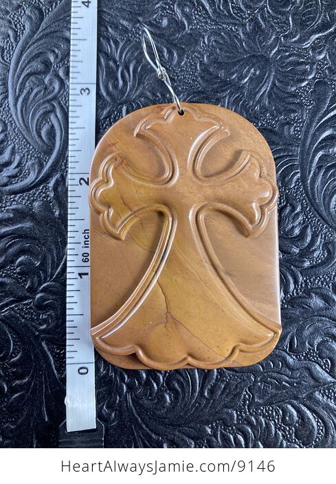 Succor Creek Picture Jasper Cross Stone Jewelry Pendant Mini Art Ornament - #EYCSt9Ge44g-6