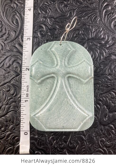 Succor Creek Picture Jasper Cross Stone Jewelry Pendant Mini Art Ornament - #ICb5rDo0bUY-1