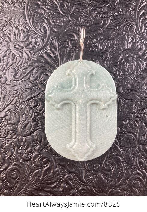 Succor Creek Picture Jasper Cross Stone Jewelry Pendant Mini Art Ornament - #hwS8TV7NIiw-6