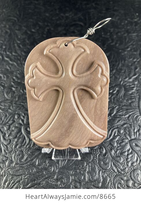 Succor Creek Picture Jasper Cross Stone Jewelry Pendant Mini Art Ornament - #lr0mP62Y12o-5