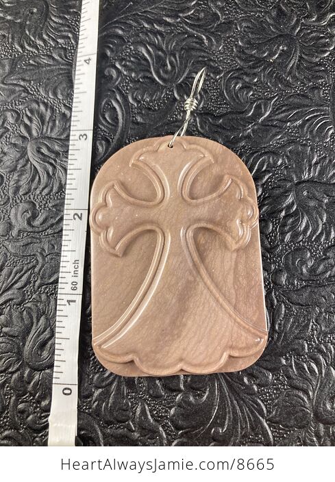 Succor Creek Picture Jasper Cross Stone Jewelry Pendant Mini Art Ornament - #lr0mP62Y12o-6