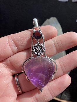 Sunflower Purple Amethyst Stone Crystal Pendant Jewelry #NjDeWm02V1M