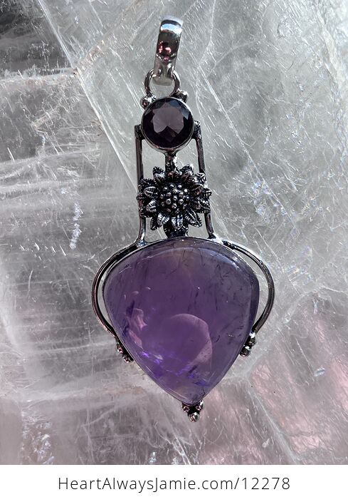 Sunflower Purple Amethyst Stone Crystal Pendant Jewelry - #NjDeWm02V1M-5