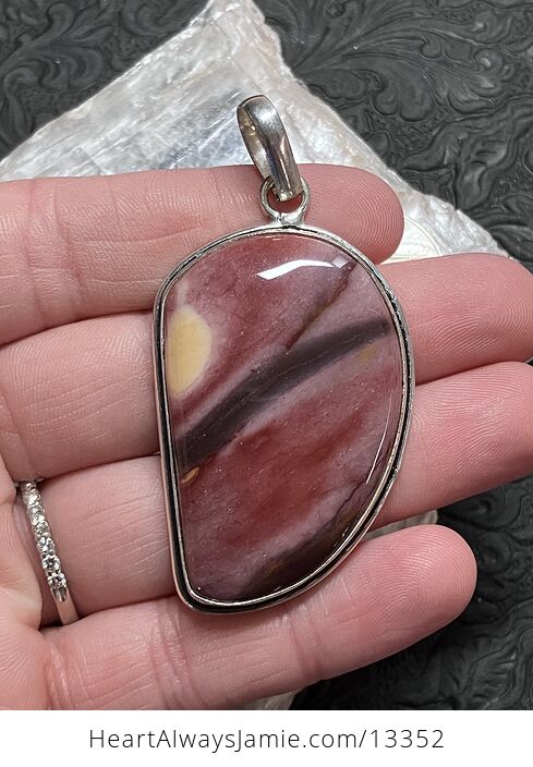 Sunset Mookaite Moukaite Jasper Pendant Crystal Stone Jewelry - #q1m0WgZF9io-1