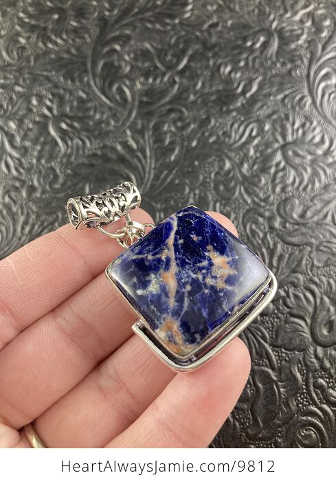 Sunset Sodalite Crystal Stone Jewelry Pendant - #24v91E79UAk-2