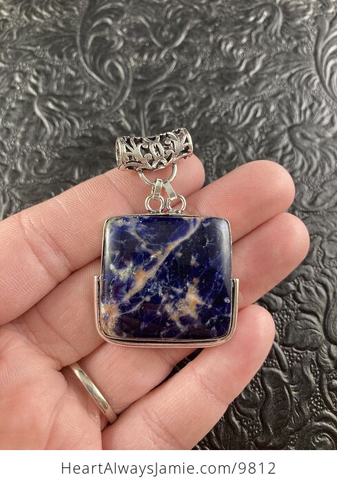 Sunset Sodalite Crystal Stone Jewelry Pendant - #24v91E79UAk-1