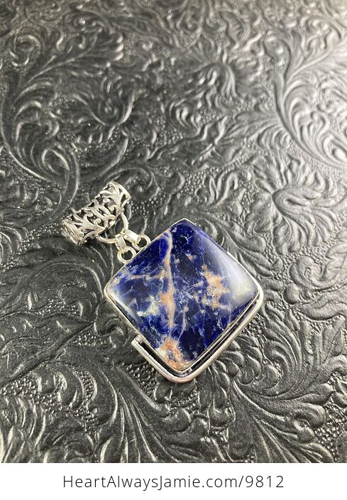 Sunset Sodalite Crystal Stone Jewelry Pendant - #24v91E79UAk-6