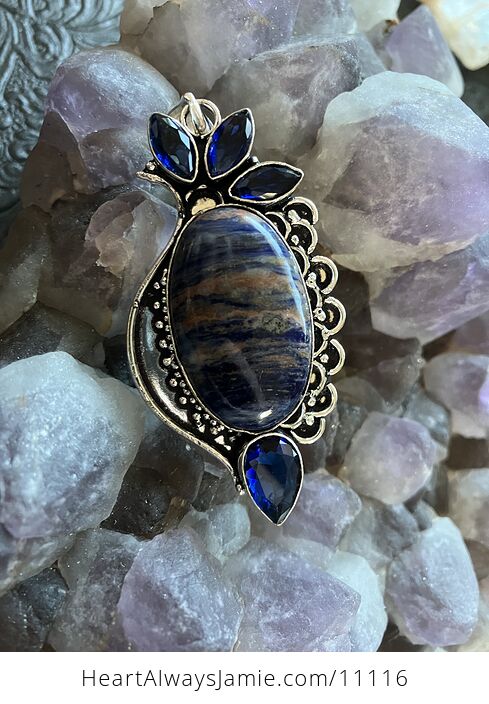 Sunset Sodalite Crystal Stone Jewelry Pendant - #9f1dRHPJUW4-6