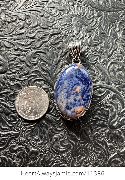 Sunset Sodalite Crystal Stone Jewelry Pendant - #O0dOeMbM9zY-3