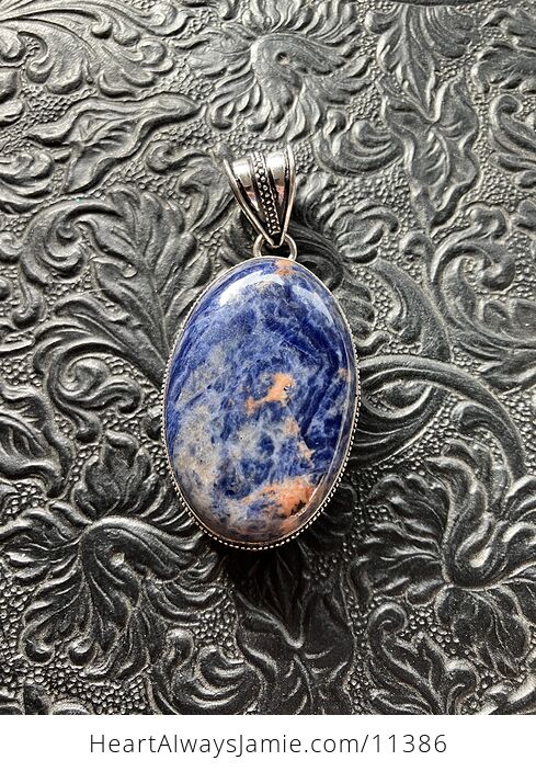 Sunset Sodalite Crystal Stone Jewelry Pendant - #O0dOeMbM9zY-1
