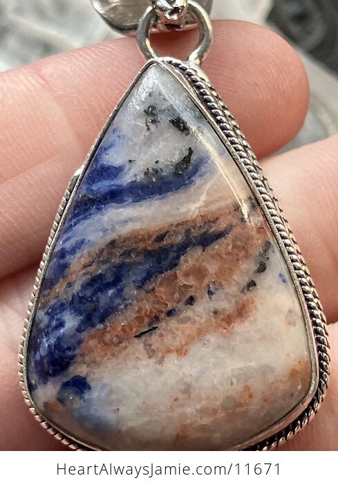 Sunset Sodalite Crystal Stone Jewelry Pendant - #kjkRURa8E5o-6