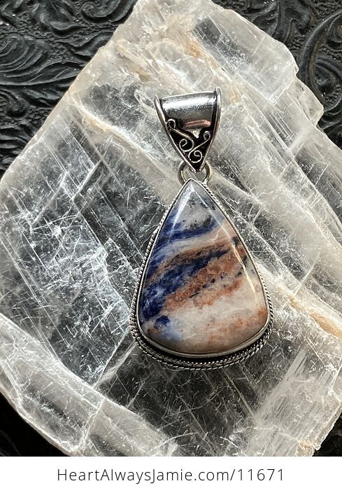 Sunset Sodalite Crystal Stone Jewelry Pendant - #kjkRURa8E5o-2