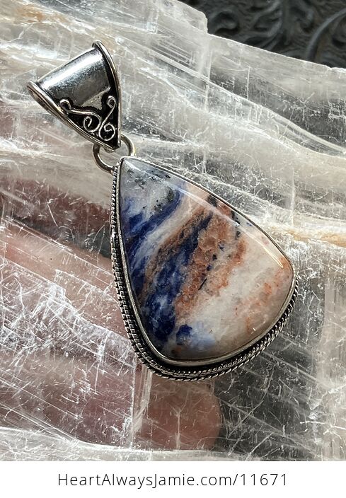 Sunset Sodalite Crystal Stone Jewelry Pendant - #kjkRURa8E5o-3